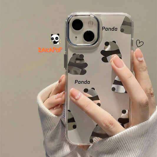 Cute Panda Mirror Phone Case for iPhone | ZAKAPOP