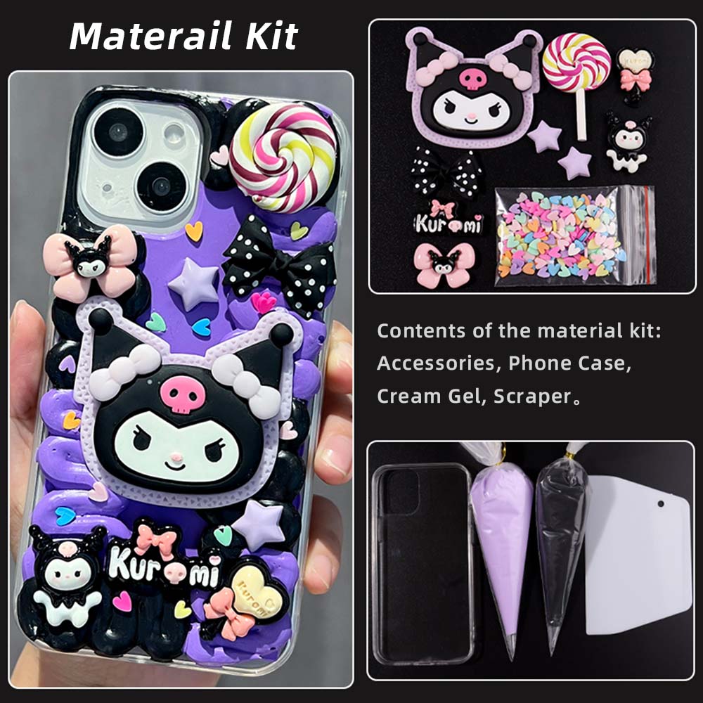 Cute Purple & Pink Anime Character Decoden Phone Case | ZAKAPOP