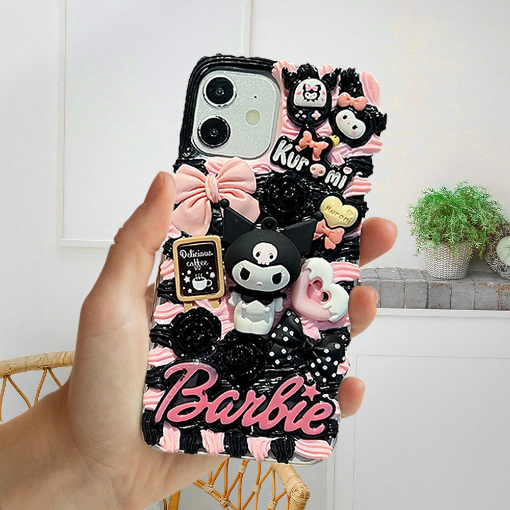 Cute Purple & Pink Anime Character Decoden Phone Case | ZAKAPOP