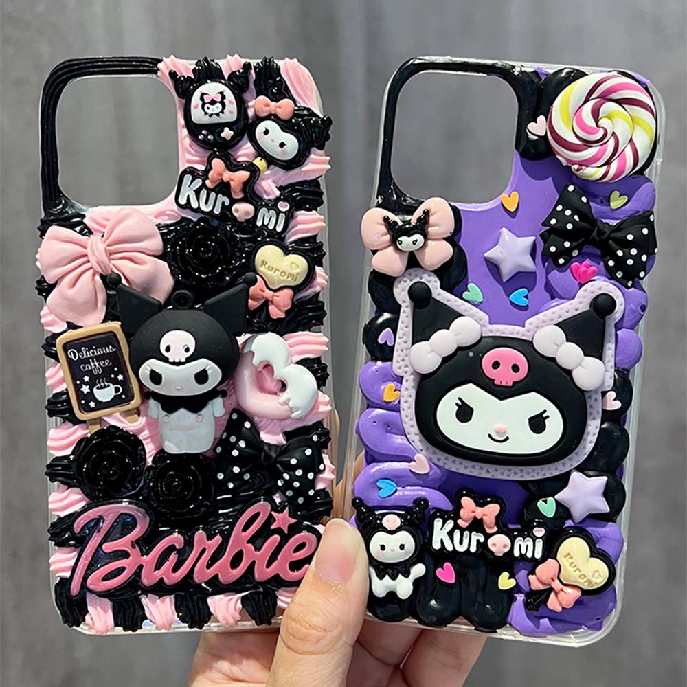 Cute Purple & Pink Anime Character Decoden Phone Case | ZAKAPOP