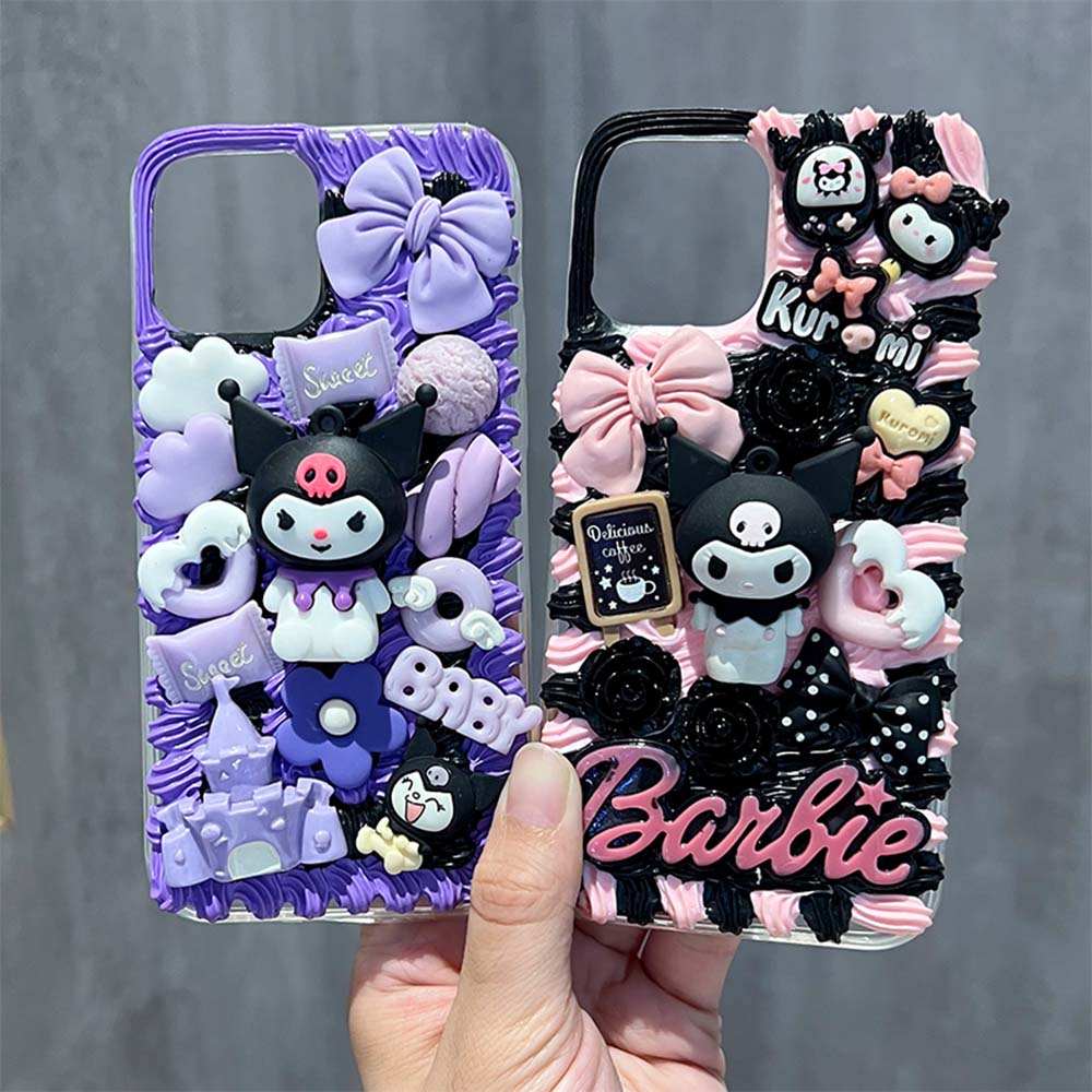 Cute Purple & Pink Anime Character Decoden Phone Case | ZAKAPOP