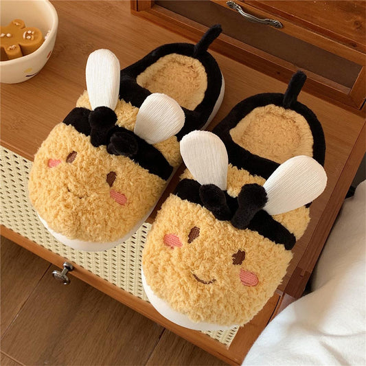 Cute and Cozy Bee-themed Wintter Slippers | ZAKAPOP