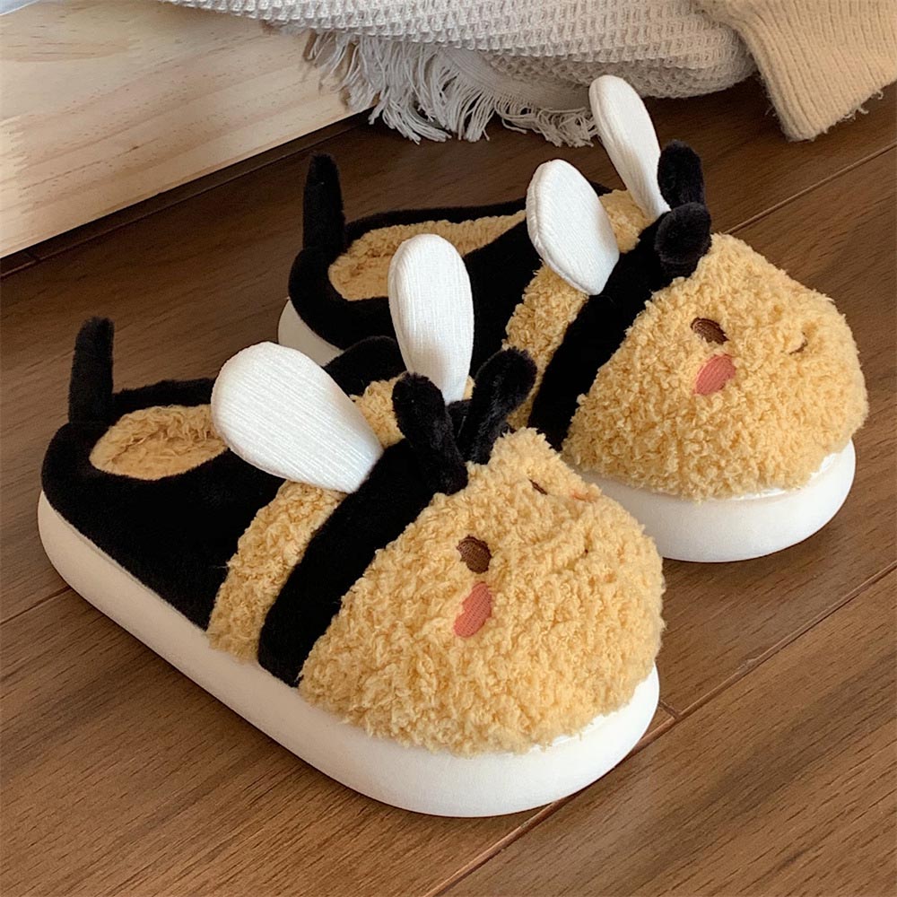 Cute and Cozy Bee-themed Wintter Slippers | ZAKAPOP