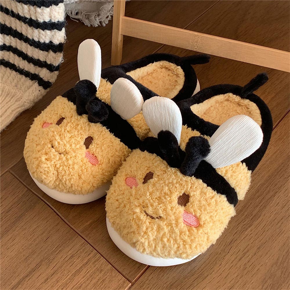 Cute and Cozy Bee-themed Wintter Slippers | ZAKAPOP