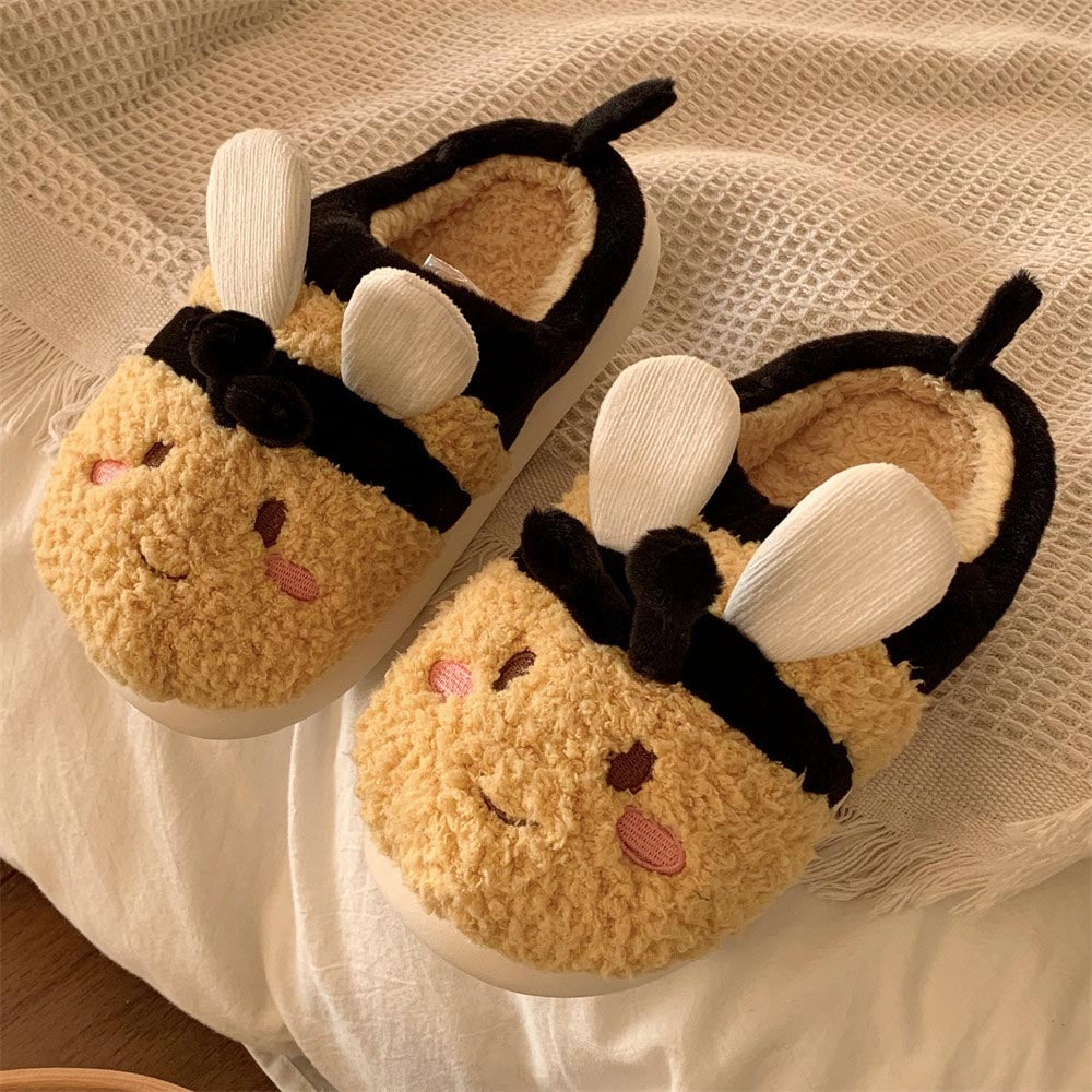 Cute and Cozy Bee-themed Wintter Slippers | ZAKAPOP