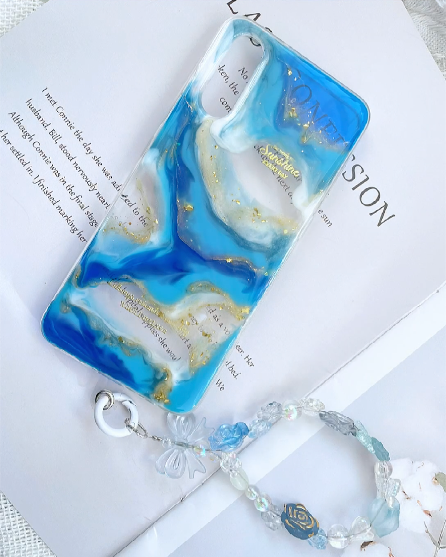 Daughter of the Sea - Handmade Blue Ombre Resin Phone Case | ZAKAPOP