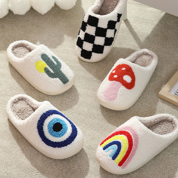 Devil's Eye Warm Winter Cotton Slippers | ZAKAPOP