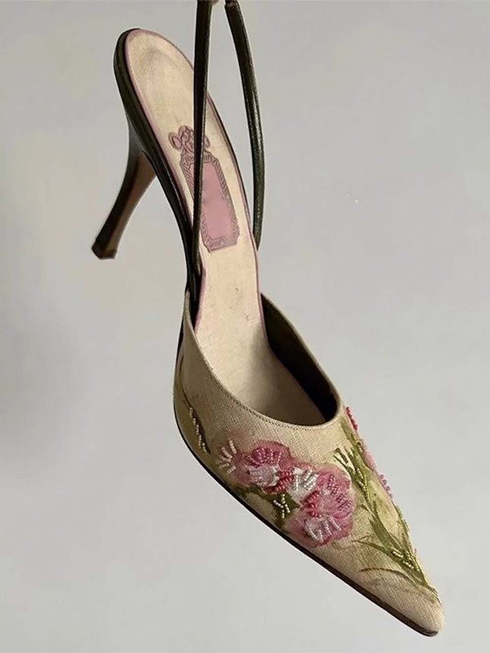 Embroidered Pointed High Heel Sandals | ZAKAPOP