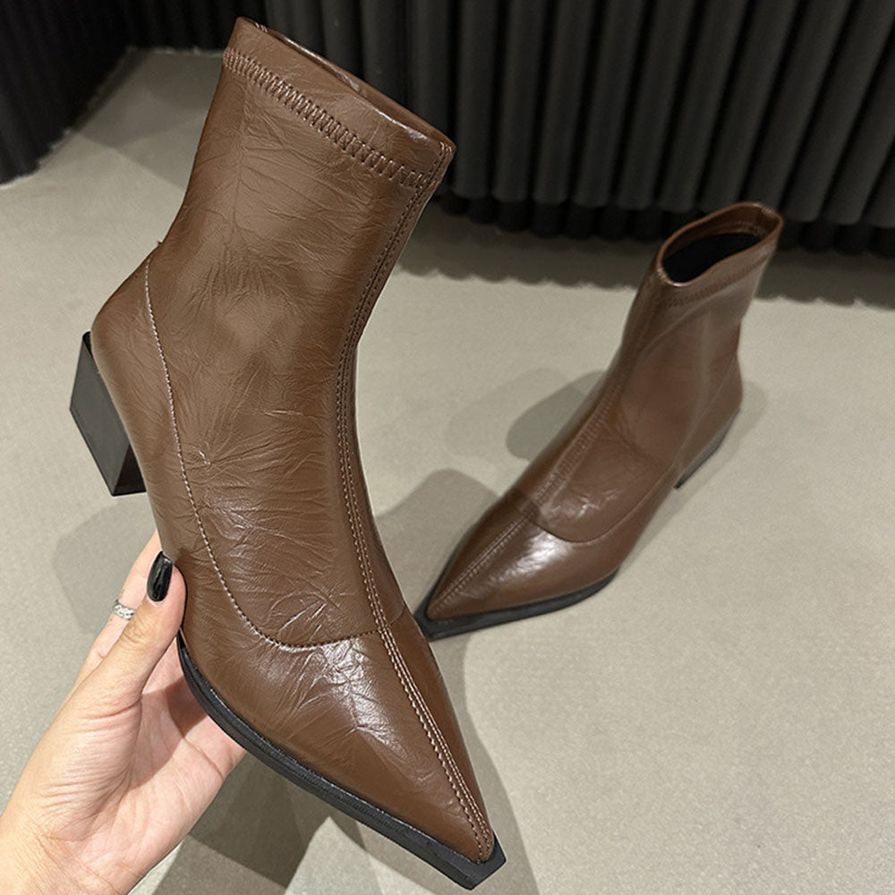 Fashion Chunky Heel Slim Martin Boots | ZAKAPOP