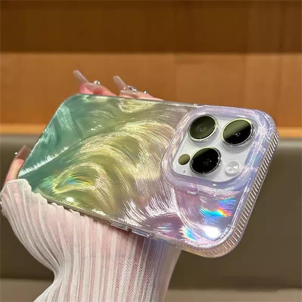 Feather Veil Laser Gradient Phone Case | ZAKAPOP