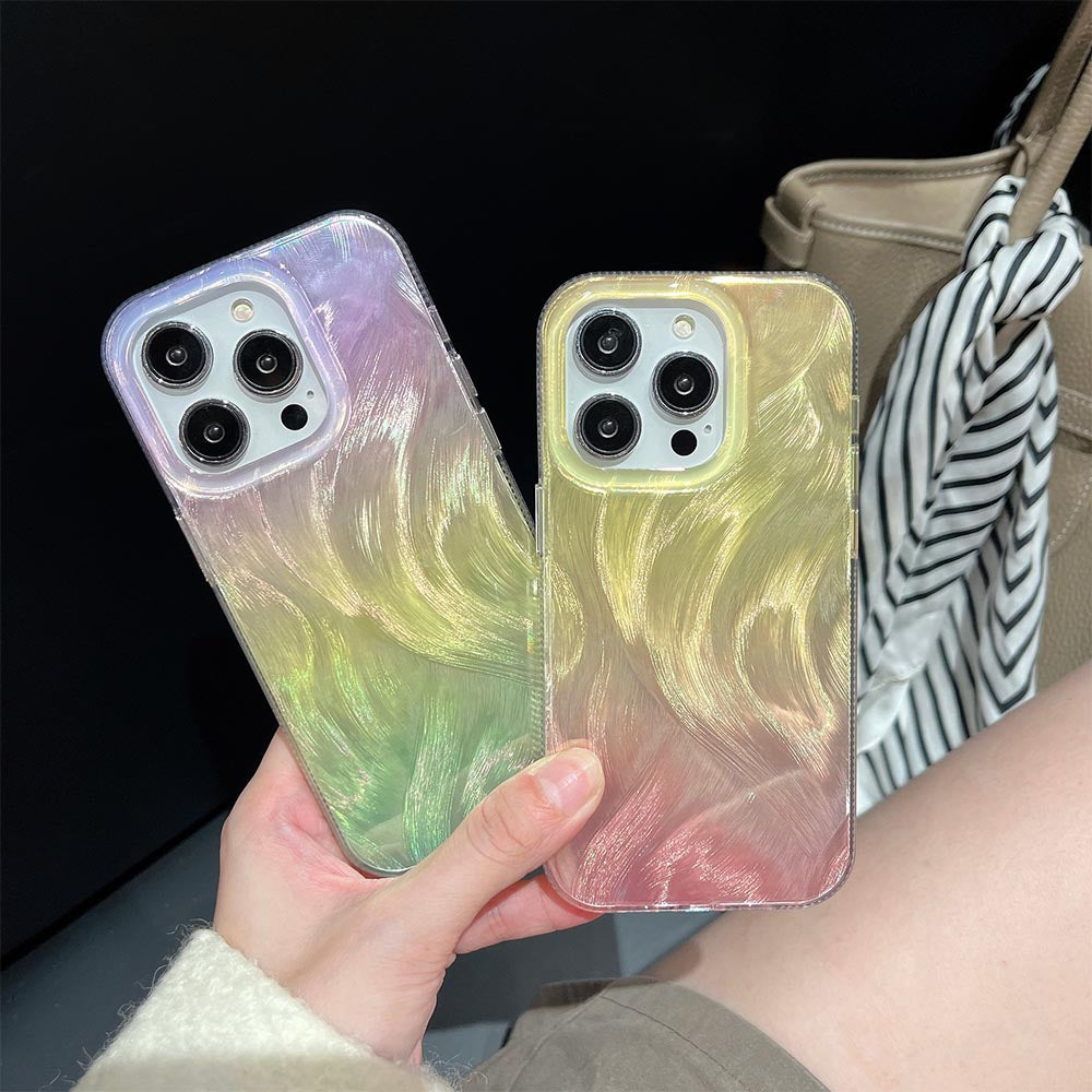 Feather Veil Laser Gradient Phone Case | ZAKAPOP