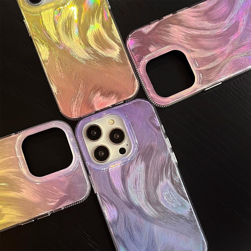 Feather Veil Laser Gradient Phone Case | ZAKAPOP