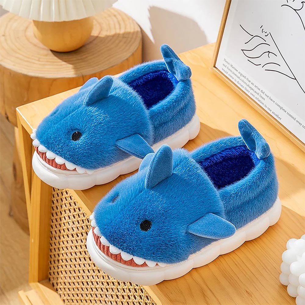 Full Heel Casual Plush Shark Slippers | ZAKAPOP