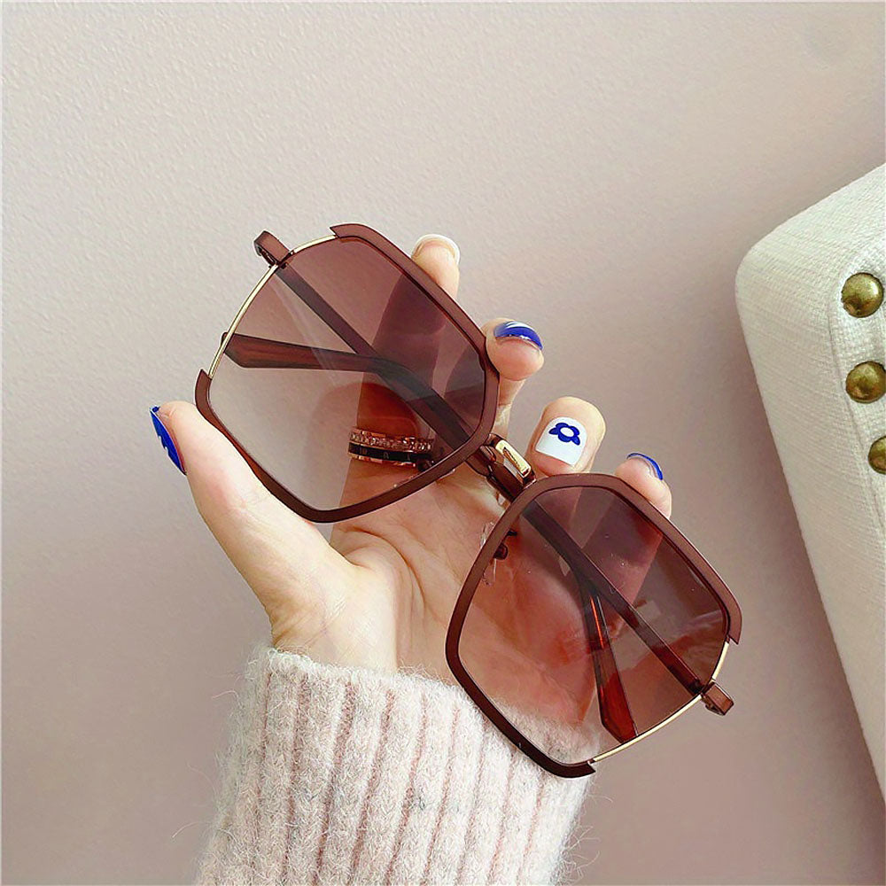 Geometric Frame Fashion Casual Gradient Sunglasses | ZAKAPOP