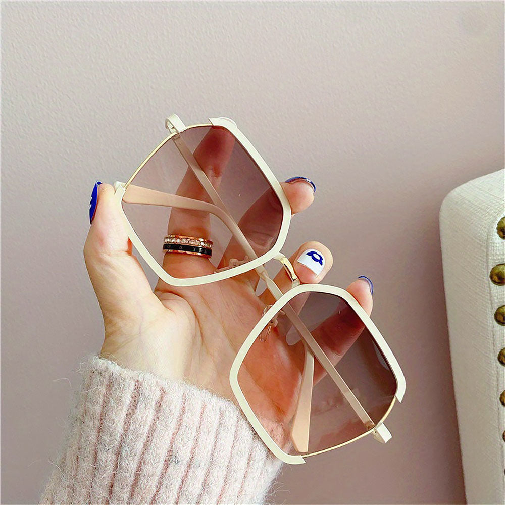 Geometric Frame Fashion Casual Gradient Sunglasses | ZAKAPOP