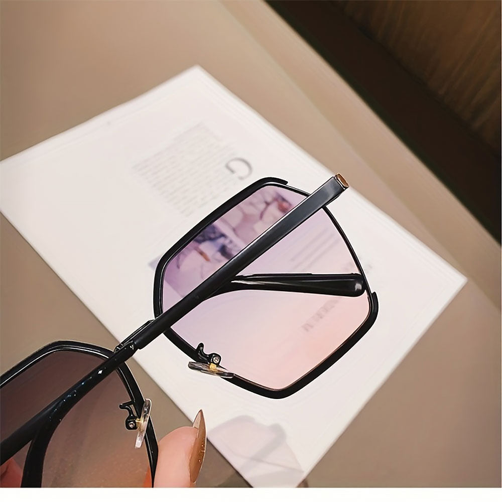 Geometric Frame Fashion Casual Gradient Sunglasses | ZAKAPOP