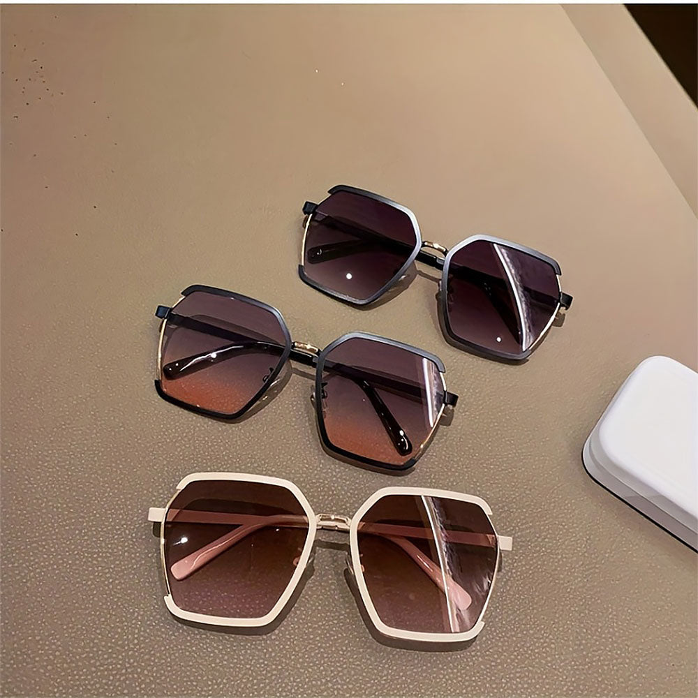 Geometric Frame Fashion Casual Gradient Sunglasses | ZAKAPOP