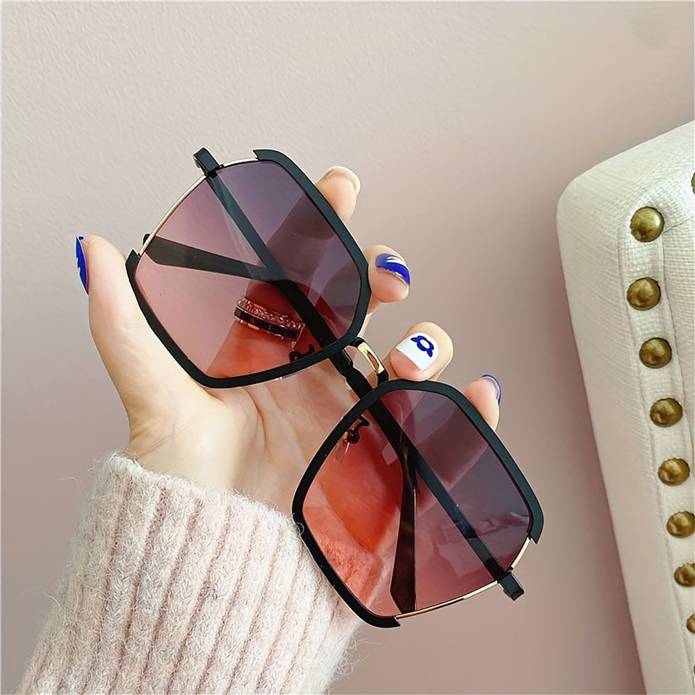 Geometric Frame Fashion Casual Gradient Sunglasses | ZAKAPOP