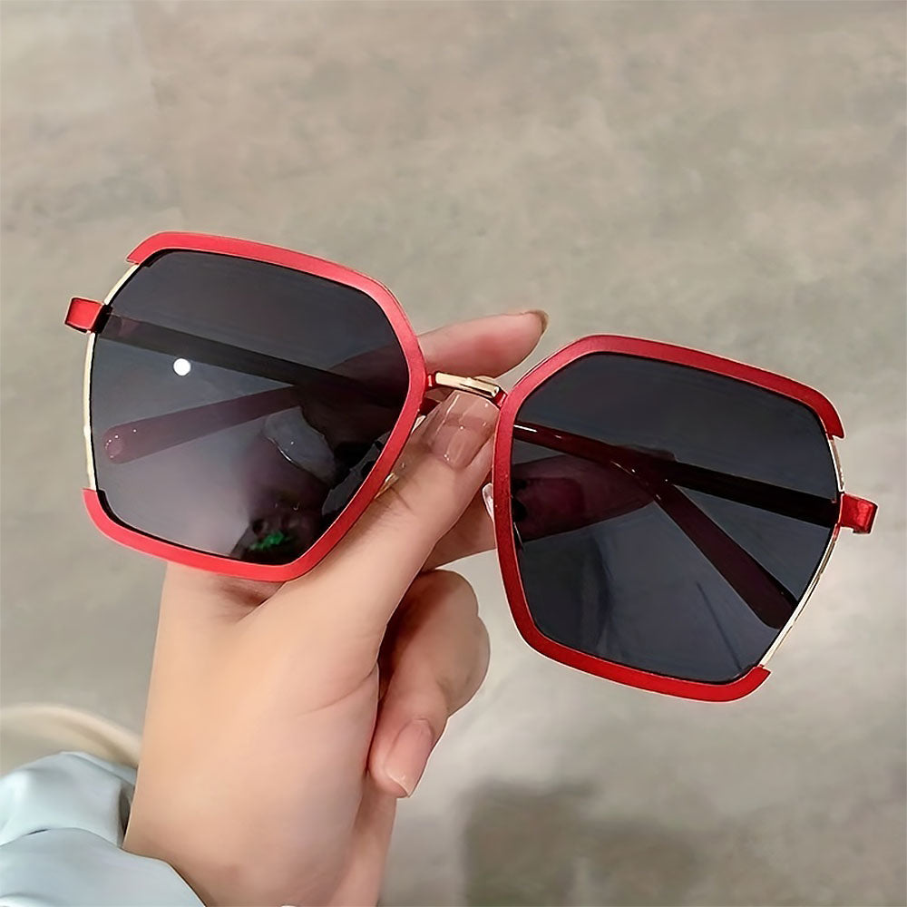 Geometric Frame Fashion Casual Gradient Sunglasses | ZAKAPOP