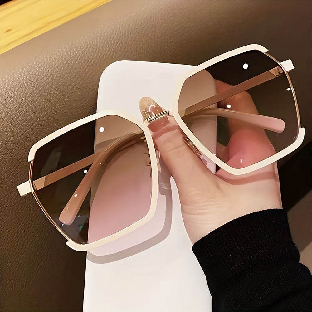 Geometric Frame Fashion Casual Gradient Sunglasses | ZAKAPOP