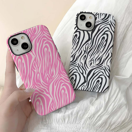 Girly Pink White Zebra Print iPhone Case | ZAKAPOP