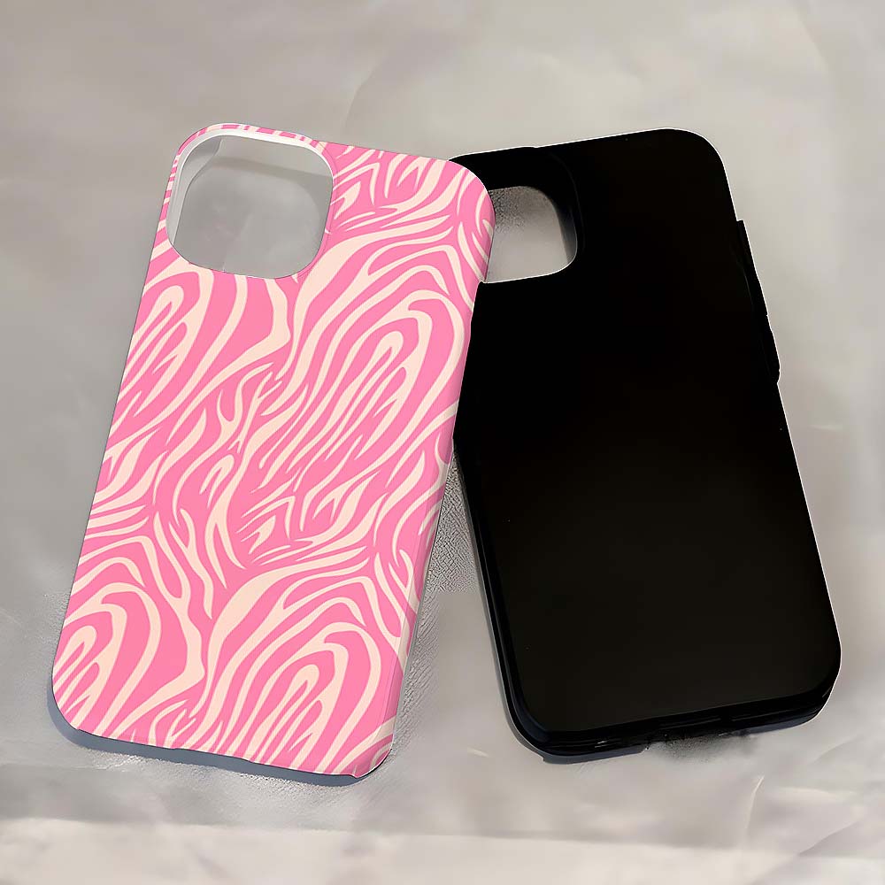 Girly Pink White Zebra Print iPhone Case | ZAKAPOP