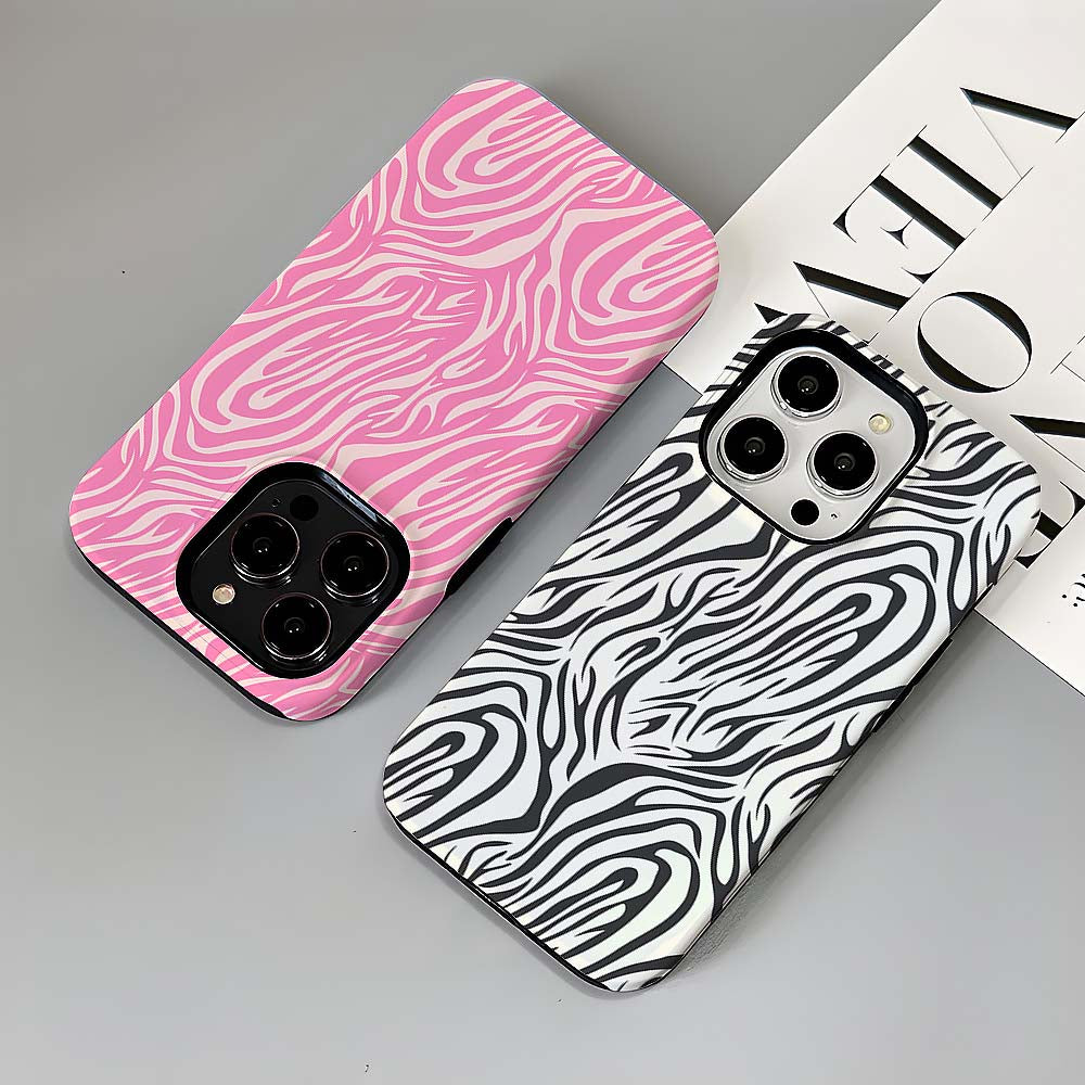 Girly Pink White Zebra Print iPhone Case | ZAKAPOP