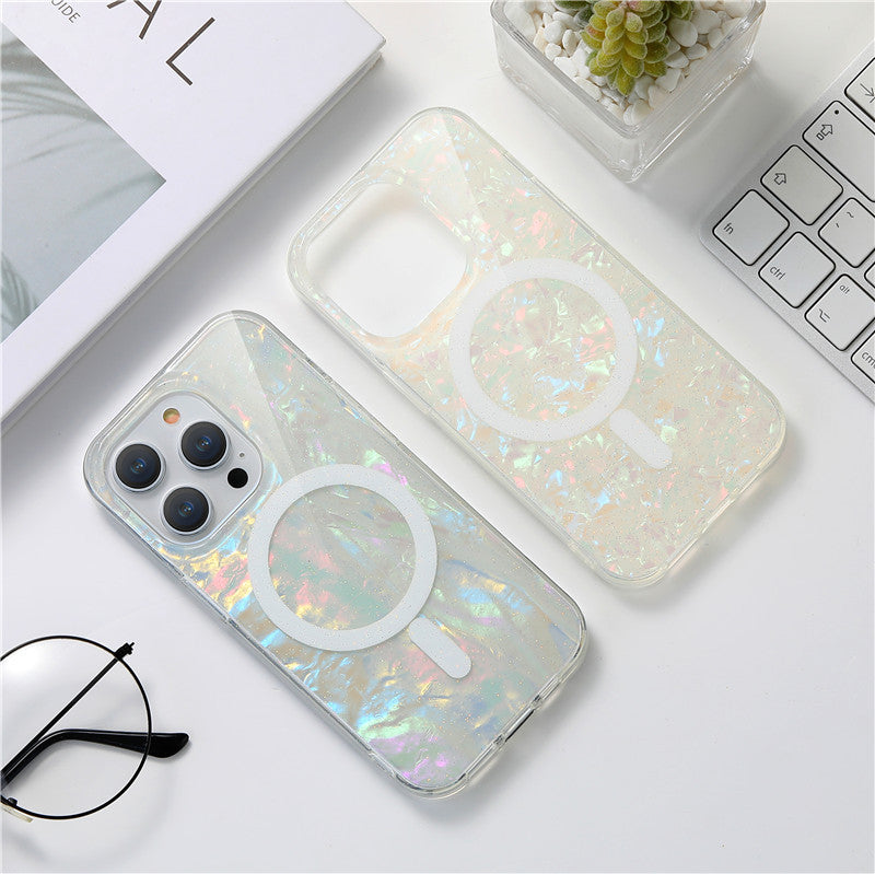 Glittering Seashell Pattern Magnetic Phone Case | ZAKAPOP