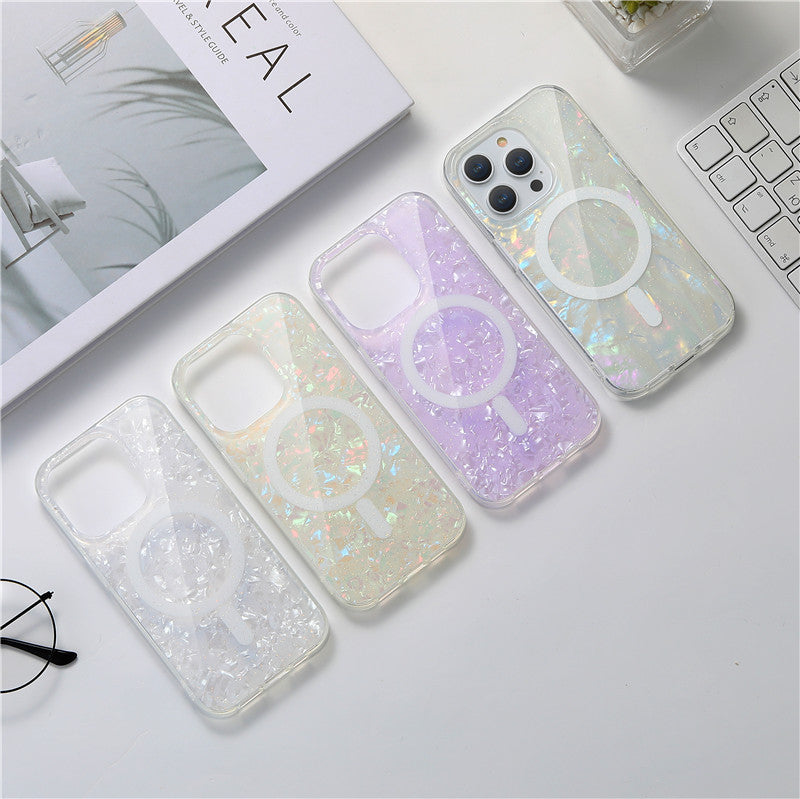 Glittering Seashell Pattern Magnetic Phone Case | ZAKAPOP