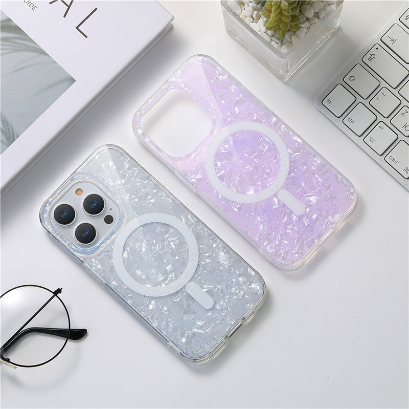 Glittering Seashell Pattern Magnetic Phone Case | ZAKAPOP