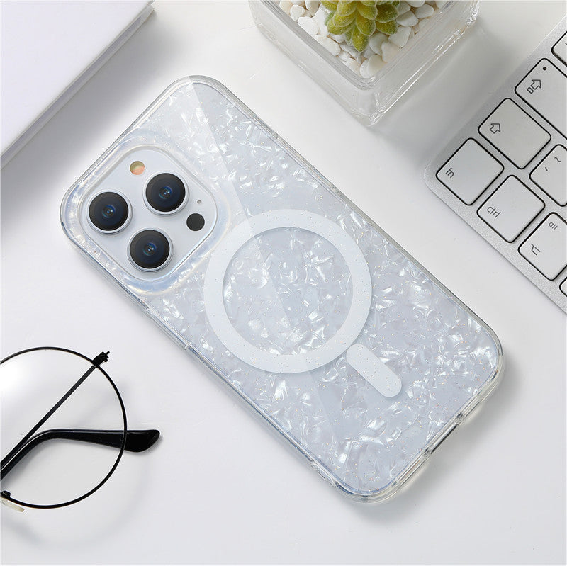 Glittering Seashell Pattern Magnetic Phone Case | ZAKAPOP