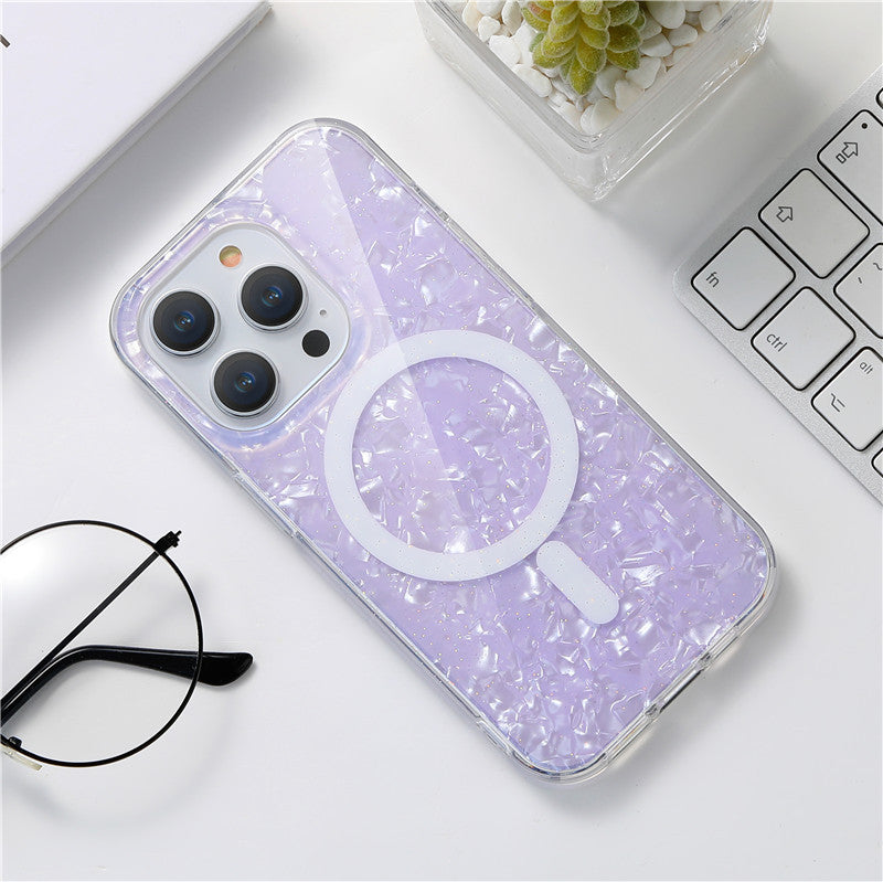 Glittering Seashell Pattern Magnetic Phone Case | ZAKAPOP