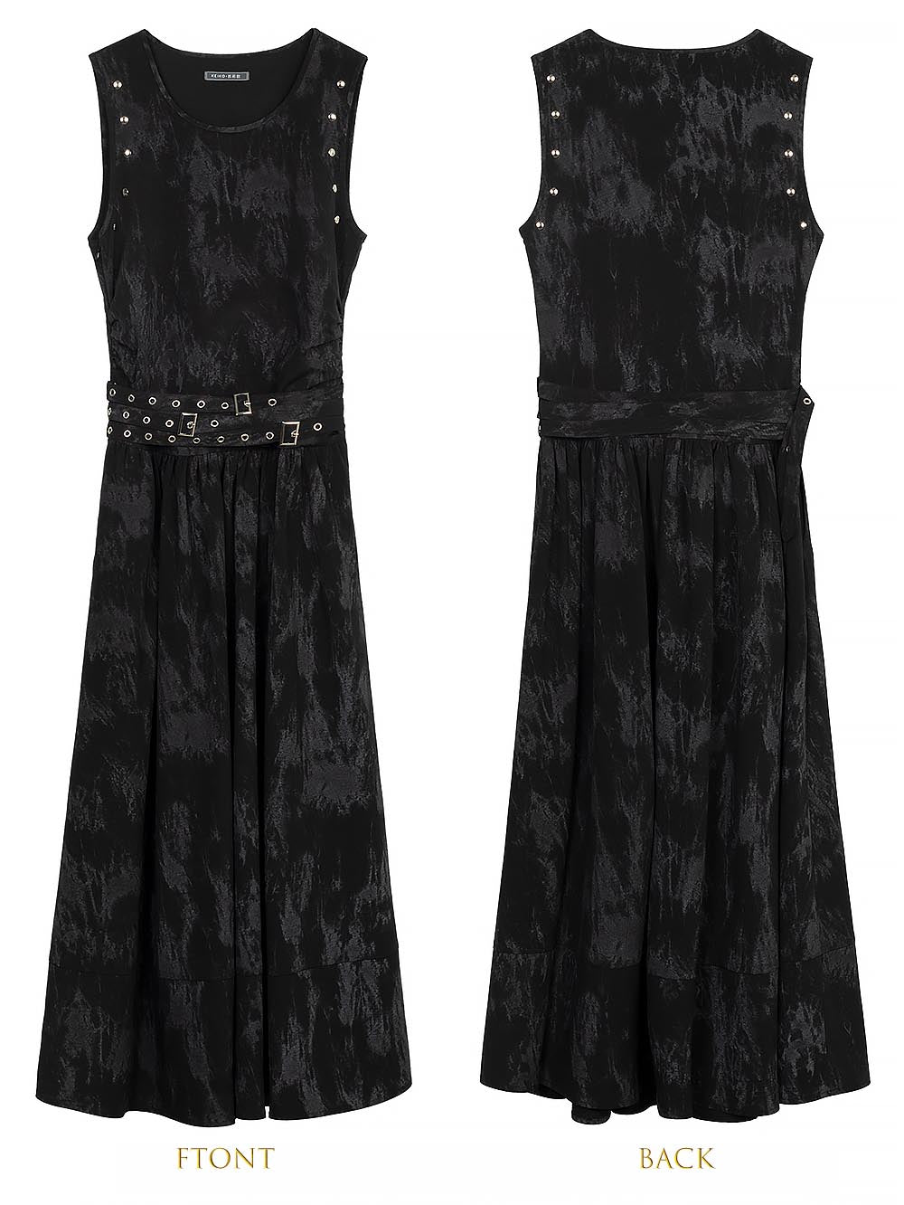 [Presale for 7 days] Gothic Tie-Dye Studded Lace-Up Sleeveless Long Dress | ZAKAPOP