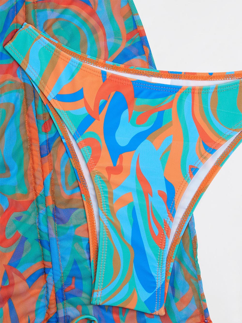 Gradient Tie-Dye Printed Three-Piece Swimsuit Set | ZAKAPOP