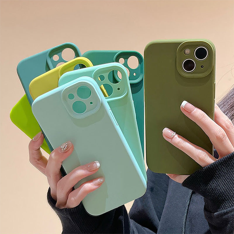 Green Monochrome Liquid Silicone Phone Case | ZAKAPOP