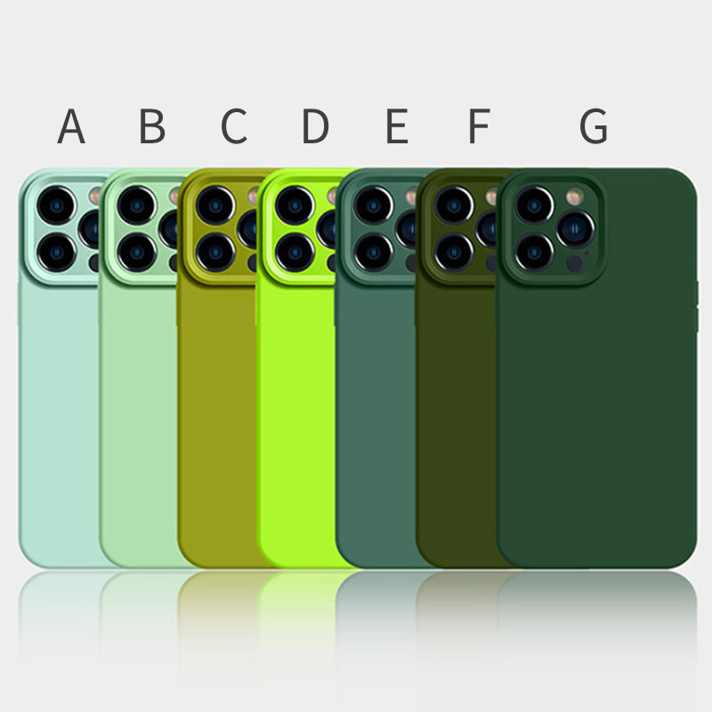 Green Monochrome Liquid Silicone Phone Case | ZAKAPOP