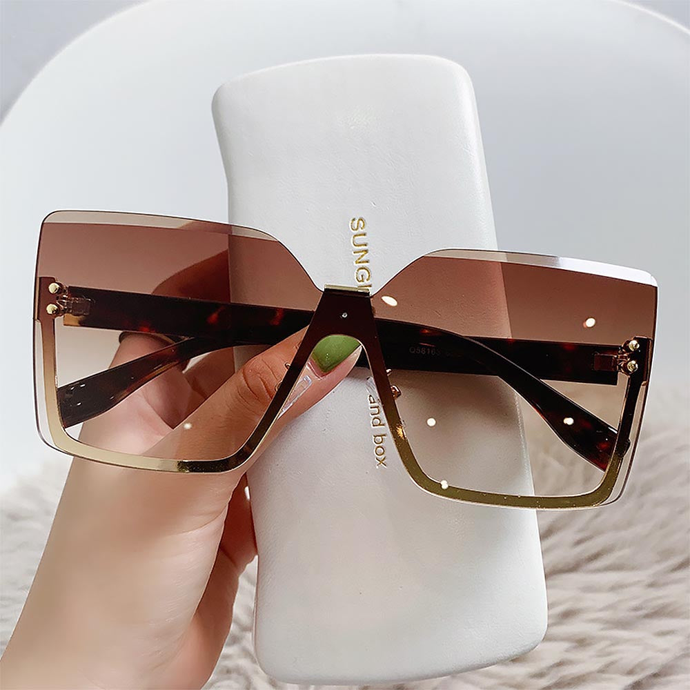 Half-Frame Metal Gradient Fashionable Sunglasses for Summer | ZAKAPOP