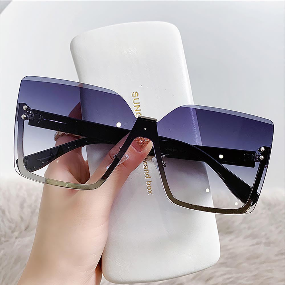 Half-Frame Metal Gradient Fashionable Sunglasses for Summer | ZAKAPOP