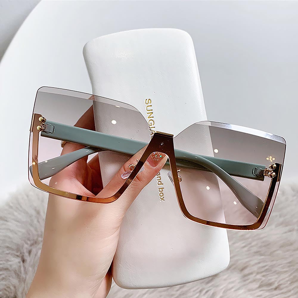 Half-Frame Metal Gradient Fashionable Sunglasses for Summer | ZAKAPOP