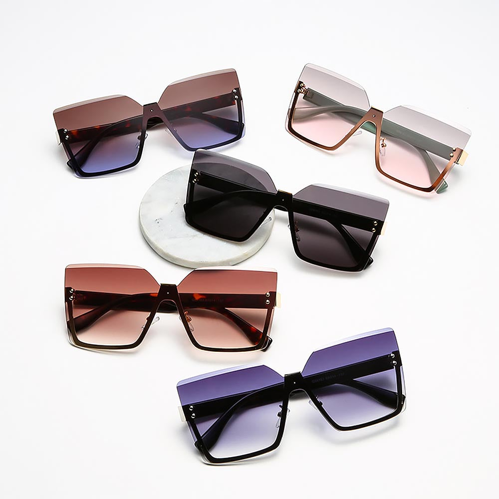 Half-Frame Metal Gradient Fashionable Sunglasses for Summer | ZAKAPOP