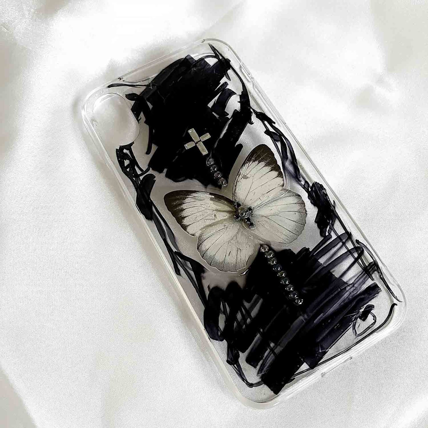 Handmade Gothic-Style Butterfly Specimen Resin Phone Case | ZAKAPOP