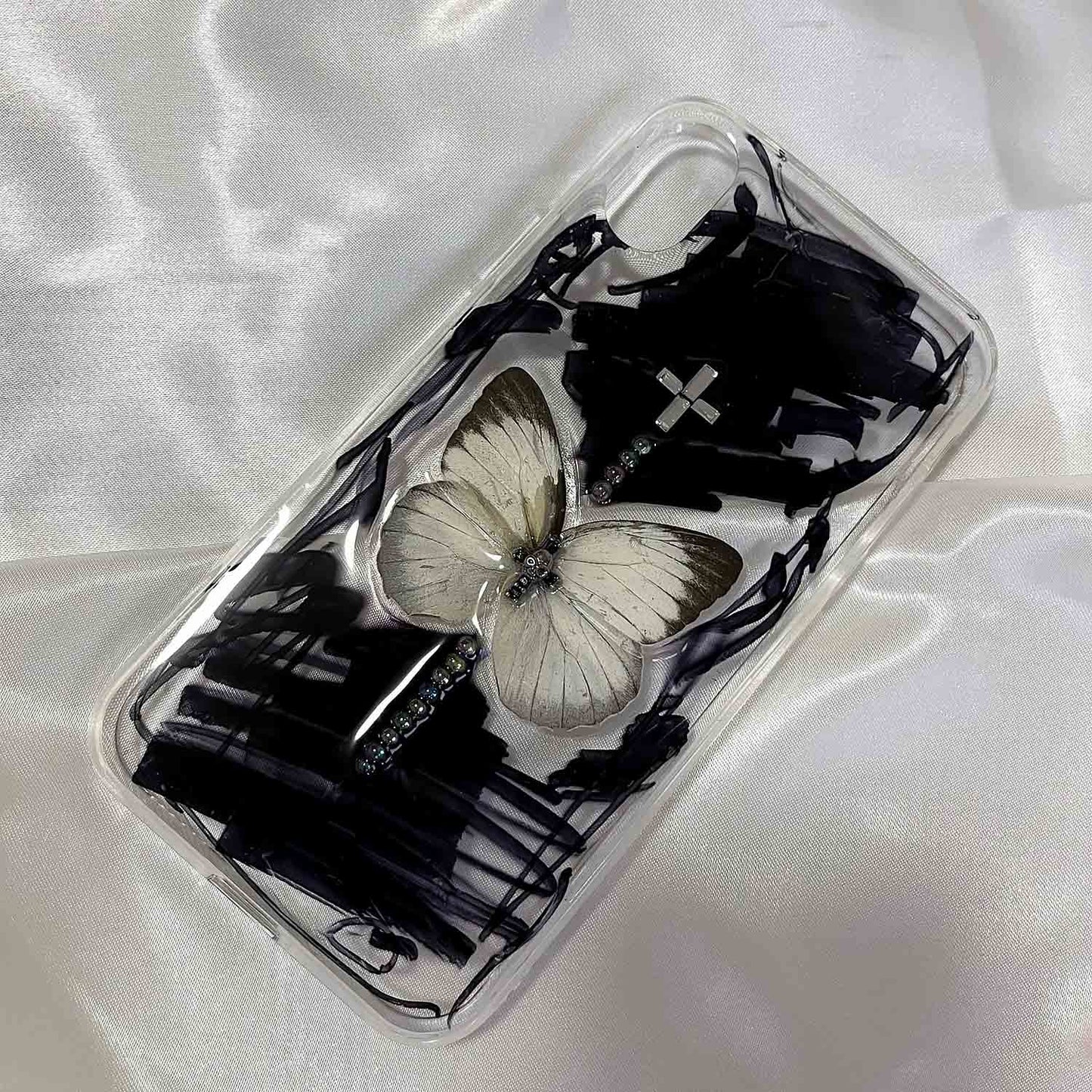 Handmade Gothic-Style Butterfly Specimen Resin Phone Case | ZAKAPOP