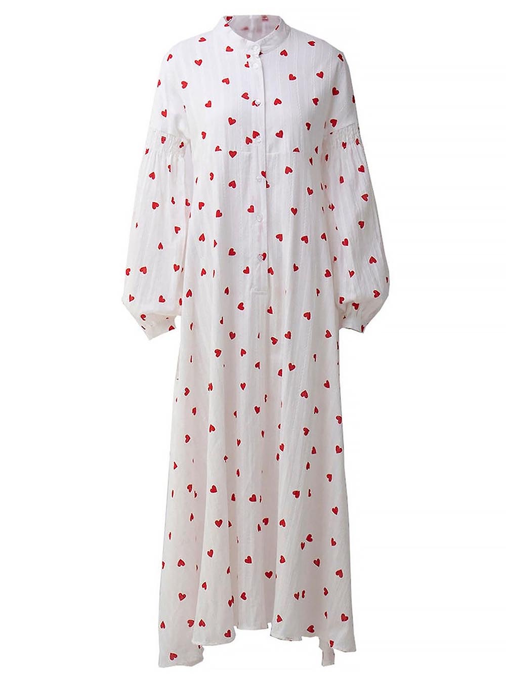 Heart-Shaped Polka Dot Print Casual Split Long Skirt | ZAKAPOP