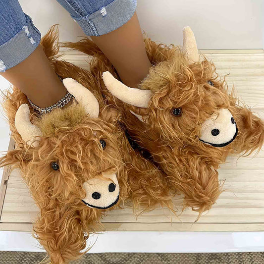 Highland Yak Plush Novelty Slippers | ZAKAPOP