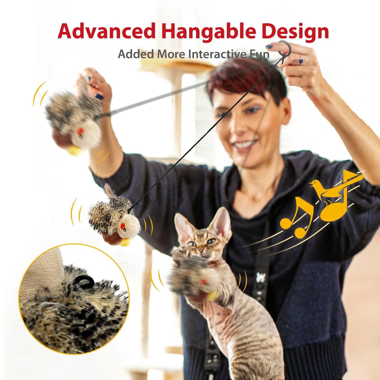Interactive Electronic Cat Chirping Bird Toy | ZAKAPOP
