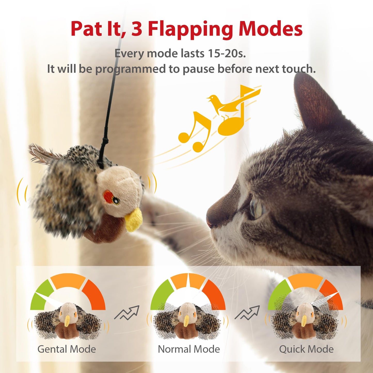 Interactive Electronic Cat Chirping Bird Toy | ZAKAPOP