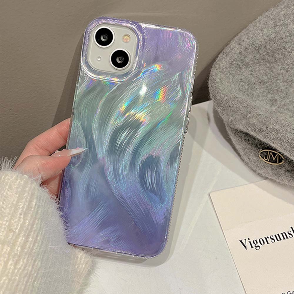 Luxury INS Feather Veil Gradient Laser Phone Case | ZAKAPOP