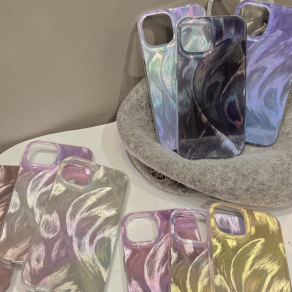 Luxury INS Feather Veil Gradient Laser Phone Case | ZAKAPOP