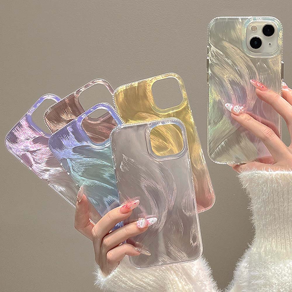 Luxury INS Feather Veil Gradient Laser Phone Case | ZAKAPOP