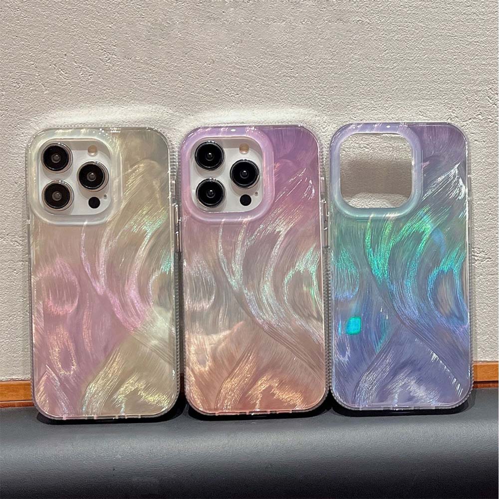 Luxury INS Feather Veil Gradient Laser Phone Case | ZAKAPOP